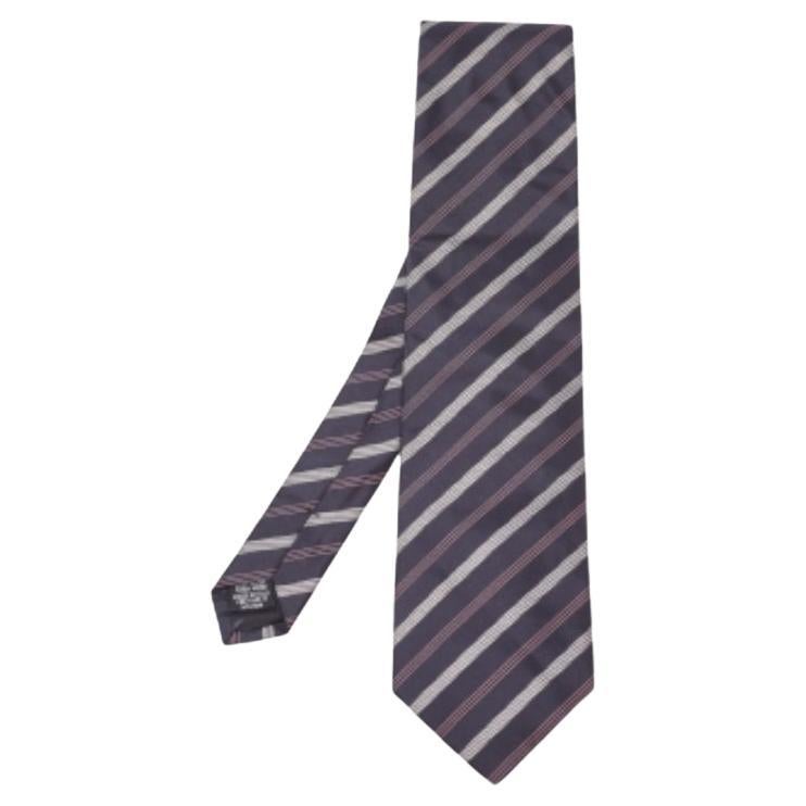 Boss By Hugo Boss Marineblaue diagonal gestreifte Seidenkrawatte