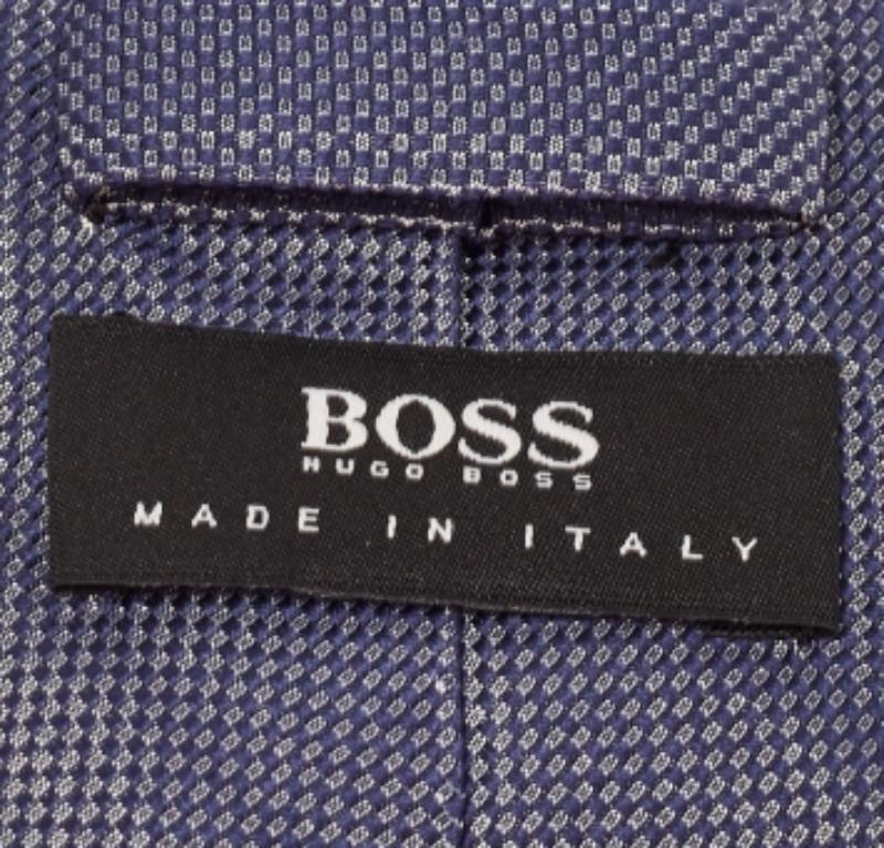 Corbata estrecha de seda estampada Boss By Hugo Boss Azul Marino Gris en venta