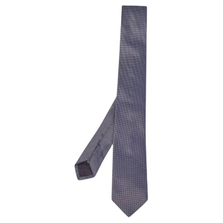 Boss By Hugo Boss Marineblaue gemusterte Seidenkrawatte Skinny