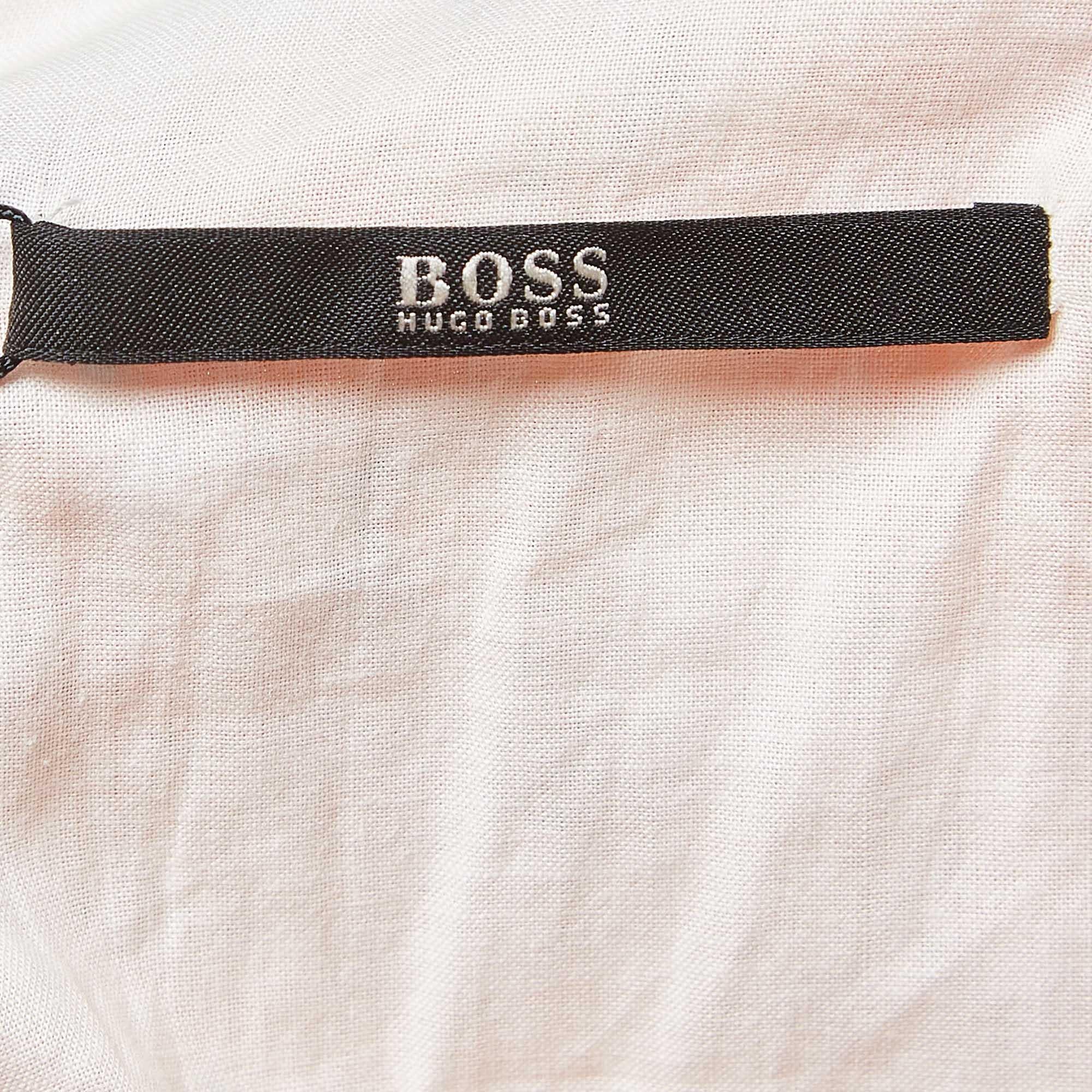 Boss By Hugo Boss Orange Floral Print Silk Mini Dress M In Excellent Condition In Dubai, Al Qouz 2