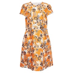 Boss By Hugo Boss Orange Floral Print Silk Mini Dress M