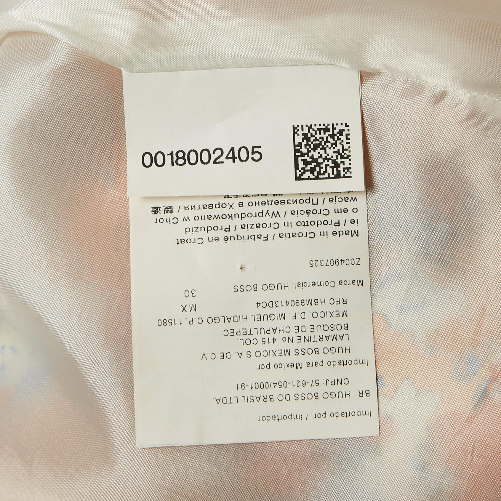 De las mujeres Boss By Hugo Boss Vestido corto de seda con estampado floral naranja M en venta