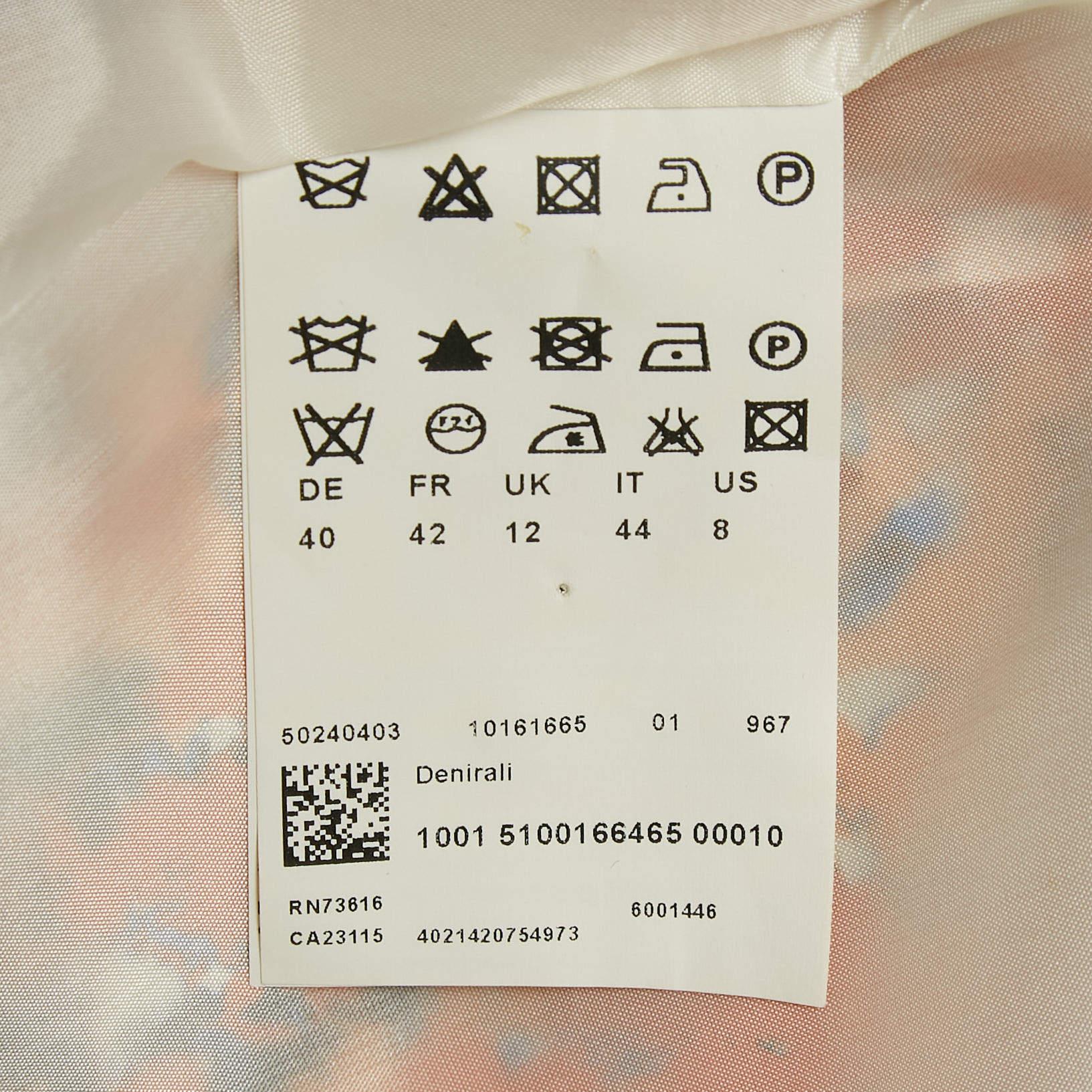 Boss By Hugo Boss Vestido corto de seda con estampado floral naranja M en venta 1