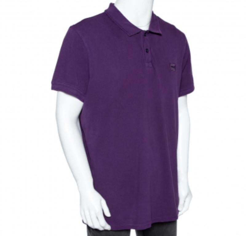 De los hombres Boss By Hugo Boss Polo de algodón púrpura Piqué Slim Fit Prime 3XL en venta