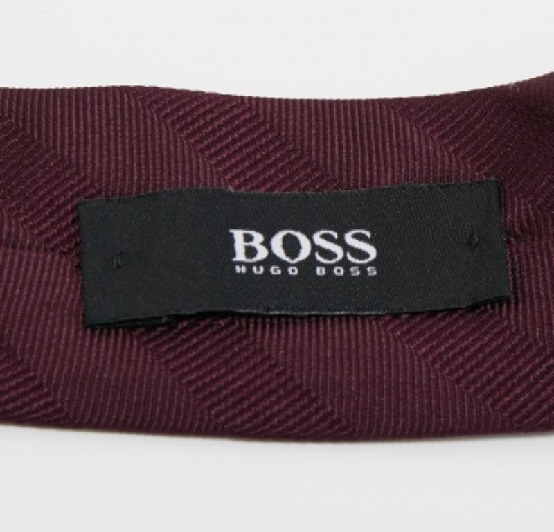 Corbata de seda estampada con rayas moradas Boss by Hugo Boss Negro en venta
