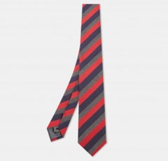 Cravatta Boss By Hugo Boss in seta a righe diagonali rosso/marino