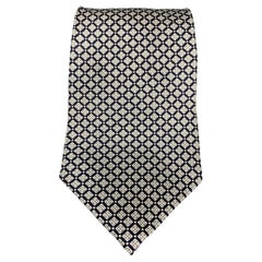 BOSS by HUGO BOSS - Cravate en soie géométrique argentée