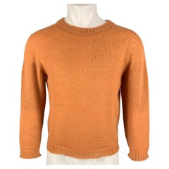 BOSS by HUGO BOSS Size S Orange Solid Mohair Blend Crew-Neck Sweater