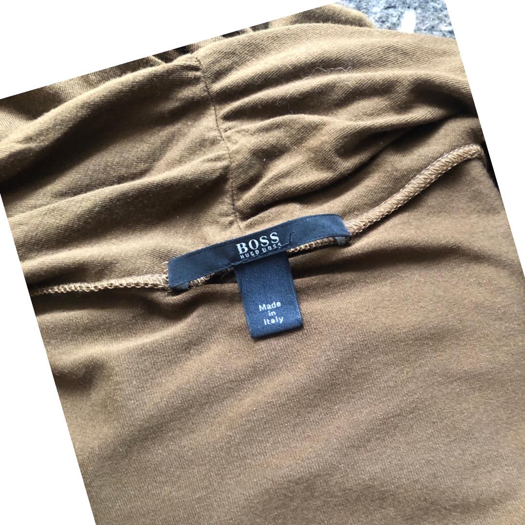 Boss by Hugo Boss Tobacco Jersey Draped Dress with Ruched Panel Italy Size L 3