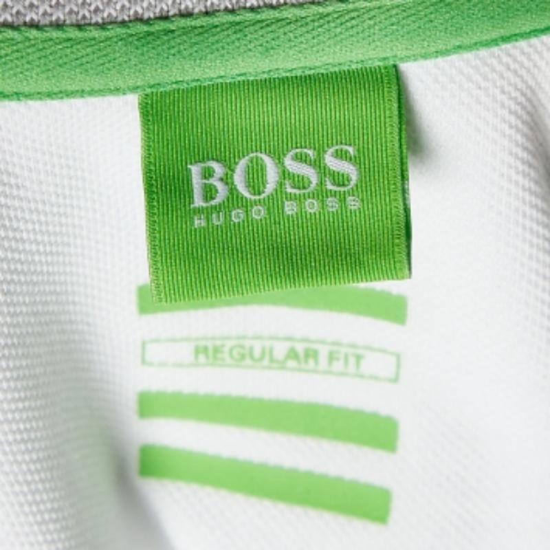 Boss By Hugo Boss Polo Regular Fit de Piqué de Algodón Blanco M en Bueno estado para la venta en Dubai, Al Qouz 2