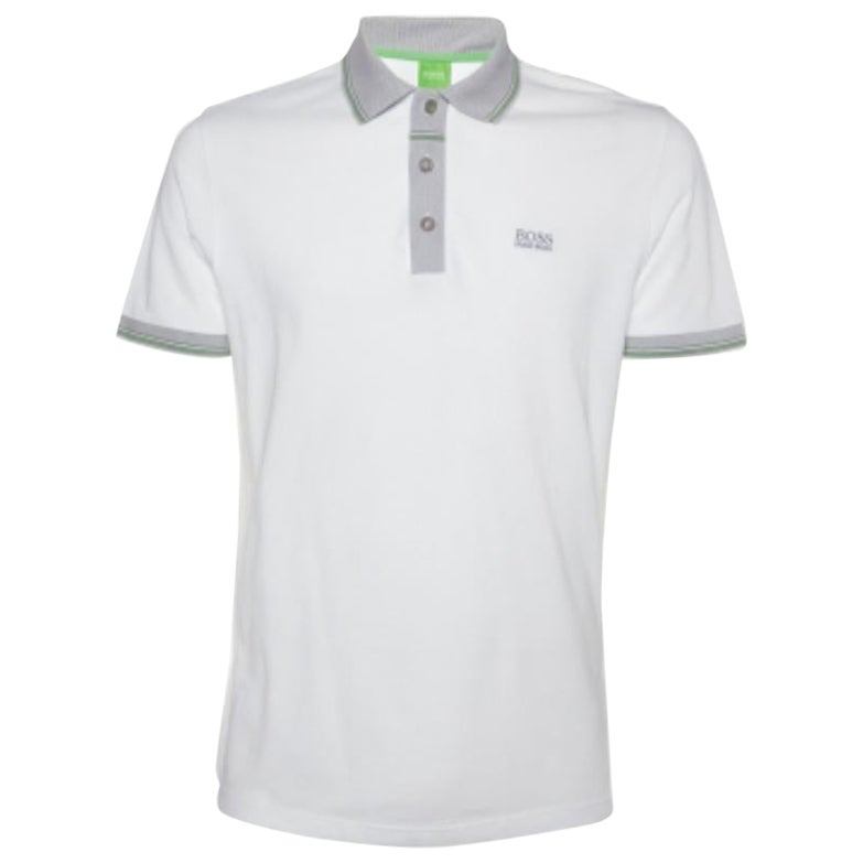 Boss By Hugo Boss White Cotton Pique Regular Fit Polo T-Shirt M.