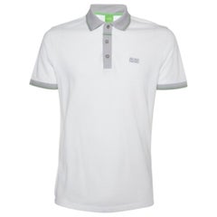 Boss By Hugo Boss White Cotton Pique Regular Fit Polo T-Shirt M.