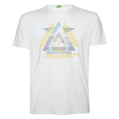 Boss By Hugo Boss White Printed Cotton Modern Fit T-Shirt L