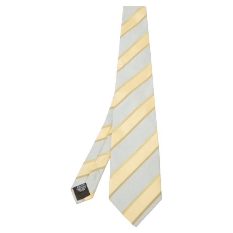Cravatta Boss By Hugo Boss in seta testurizzata a righe diagonali giallo/blu