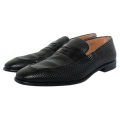 Boss, Lisbon woven leather loafers