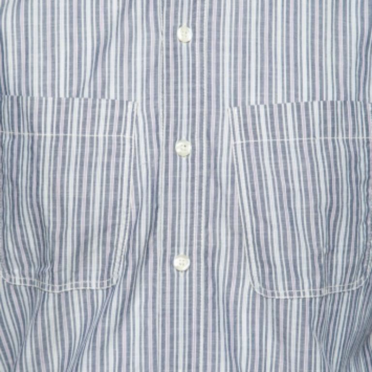 Le camicie Boss Orange sono progettate con un occhio di riguardo sia al comfort che al lusso, in modo che tu possa indossarle a lungo. Questo numero a righe è realizzato in cotone e ha una buona vestibilità. Le maniche lunghe, il colletto classico e