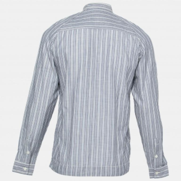Boss Orange by Hugo Boss - Camicia a maniche lunghe in cotone a righe multicolore S in vendita 1