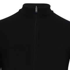 Boss Shepherd Zip Front Sweatshirt in Black Cotton