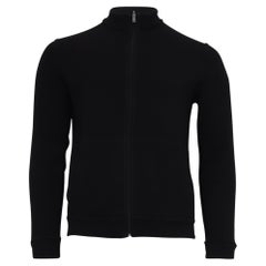 Boss Shepherd Zip Front Sweatshirt in Black Cotton