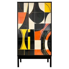 Armoire Bossa de Morgan Clayhall - œuvres d'art mixtes sur portes, personnalisables
