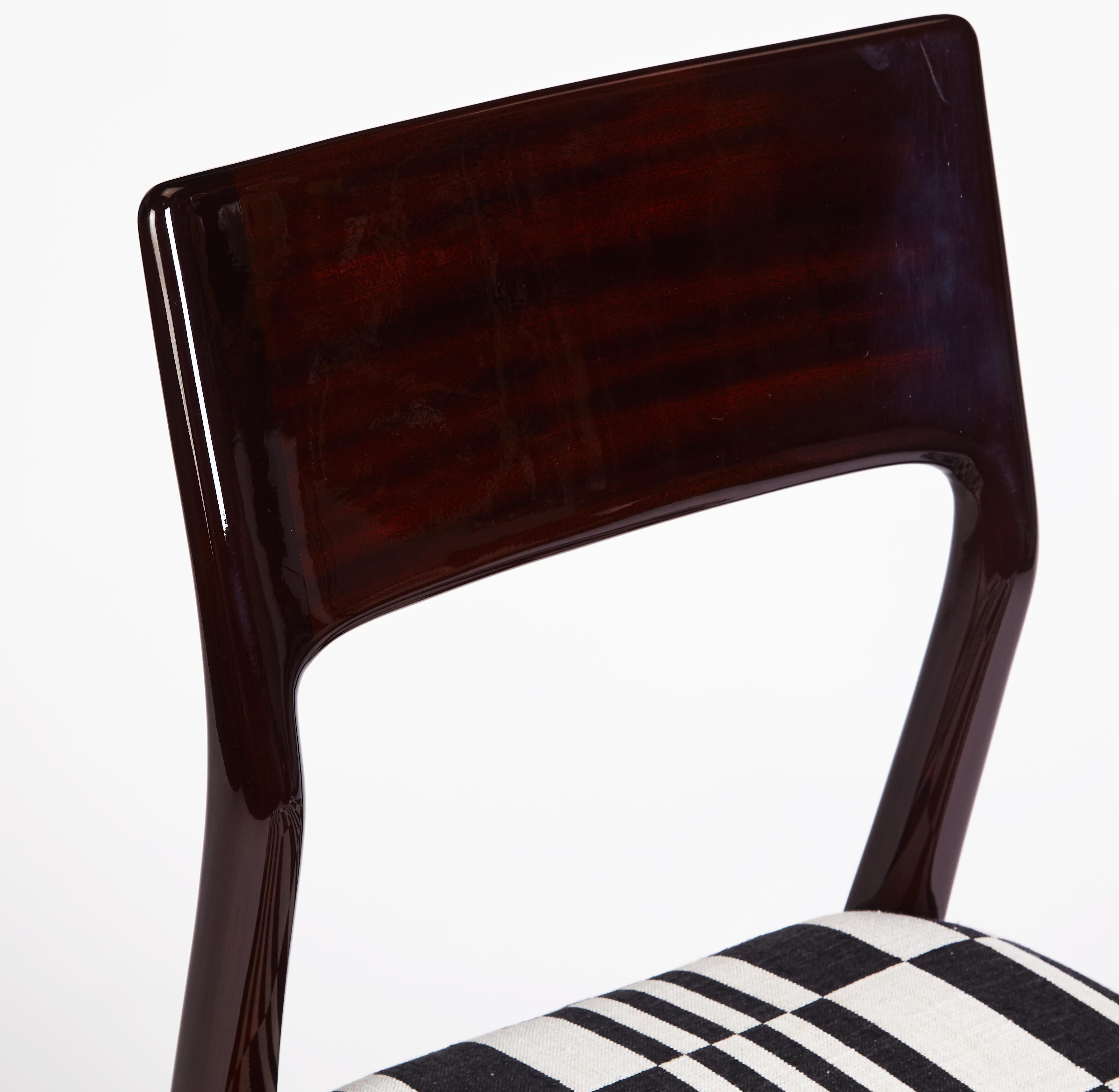 Fabric Bossa Chair, in Mahogany Wood, Handcrafted in Portugal by Duistt