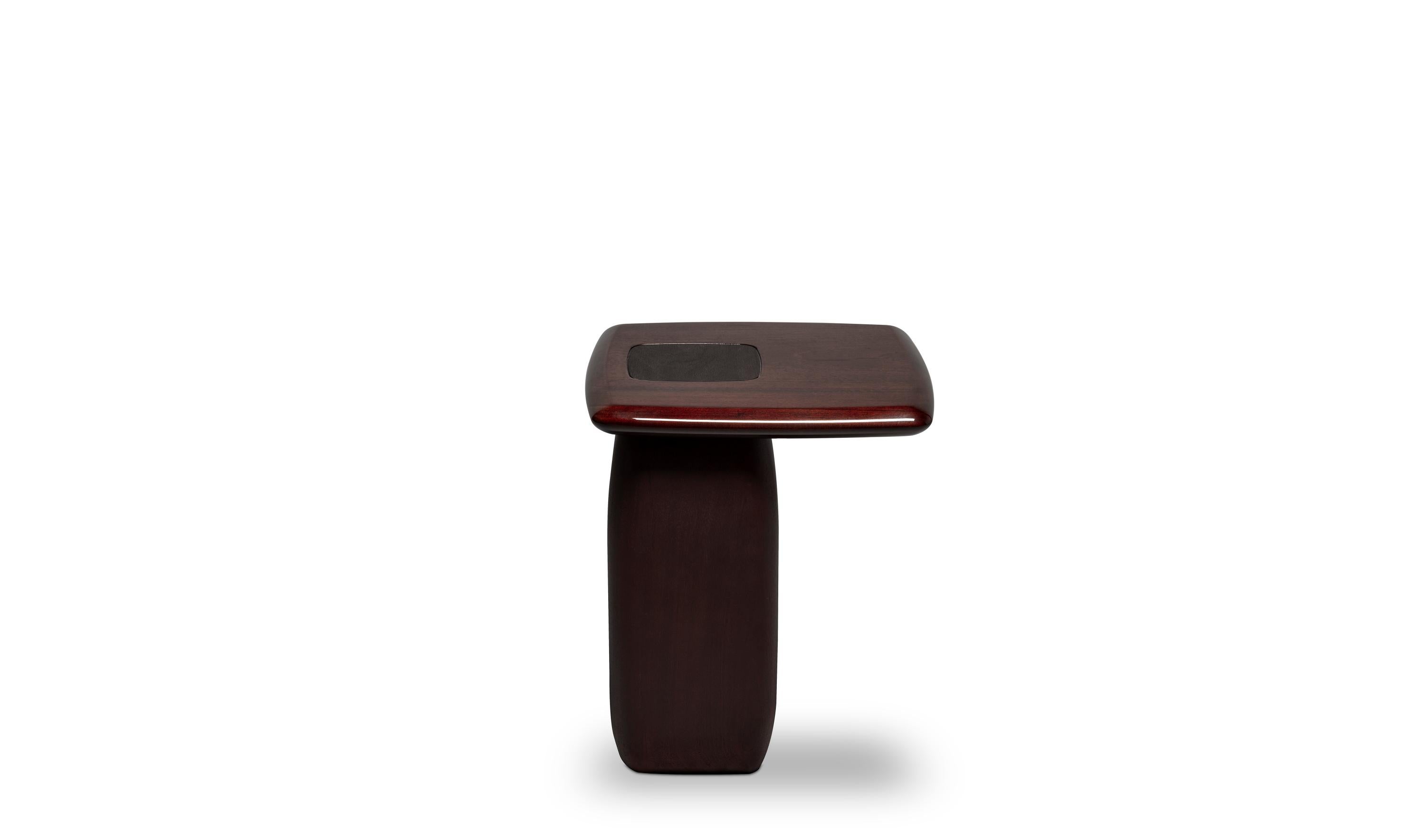 Bossa Side Table in Mahogany Solid Wood, Handcrafted by Duistt

The “bossa” collection is inspired by the subtlety, particular charm and harmonious simplicity of the brazilian music movement that emerged in the late 50’s, “bossa nova”. With delicate