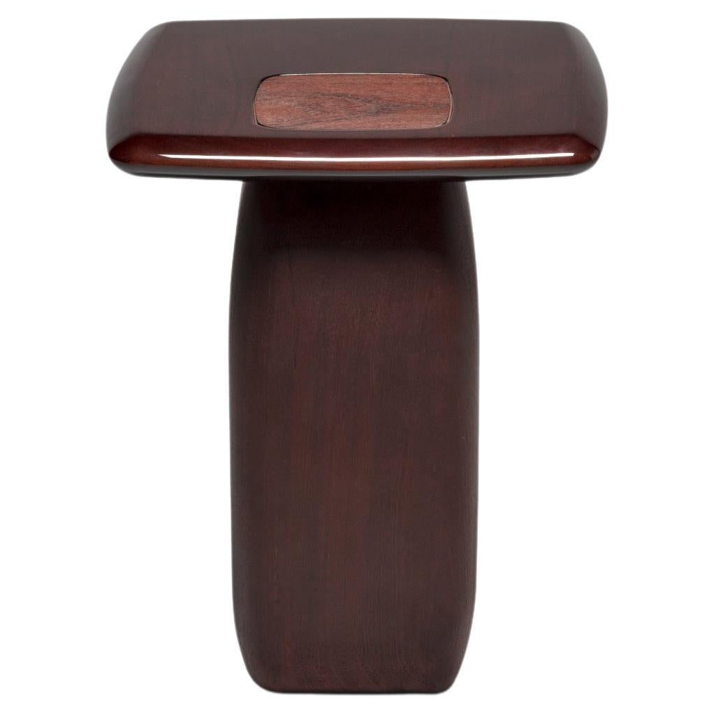 Bossa Side Table in Mahogany Solid Wood, Handcrafted by Duistt