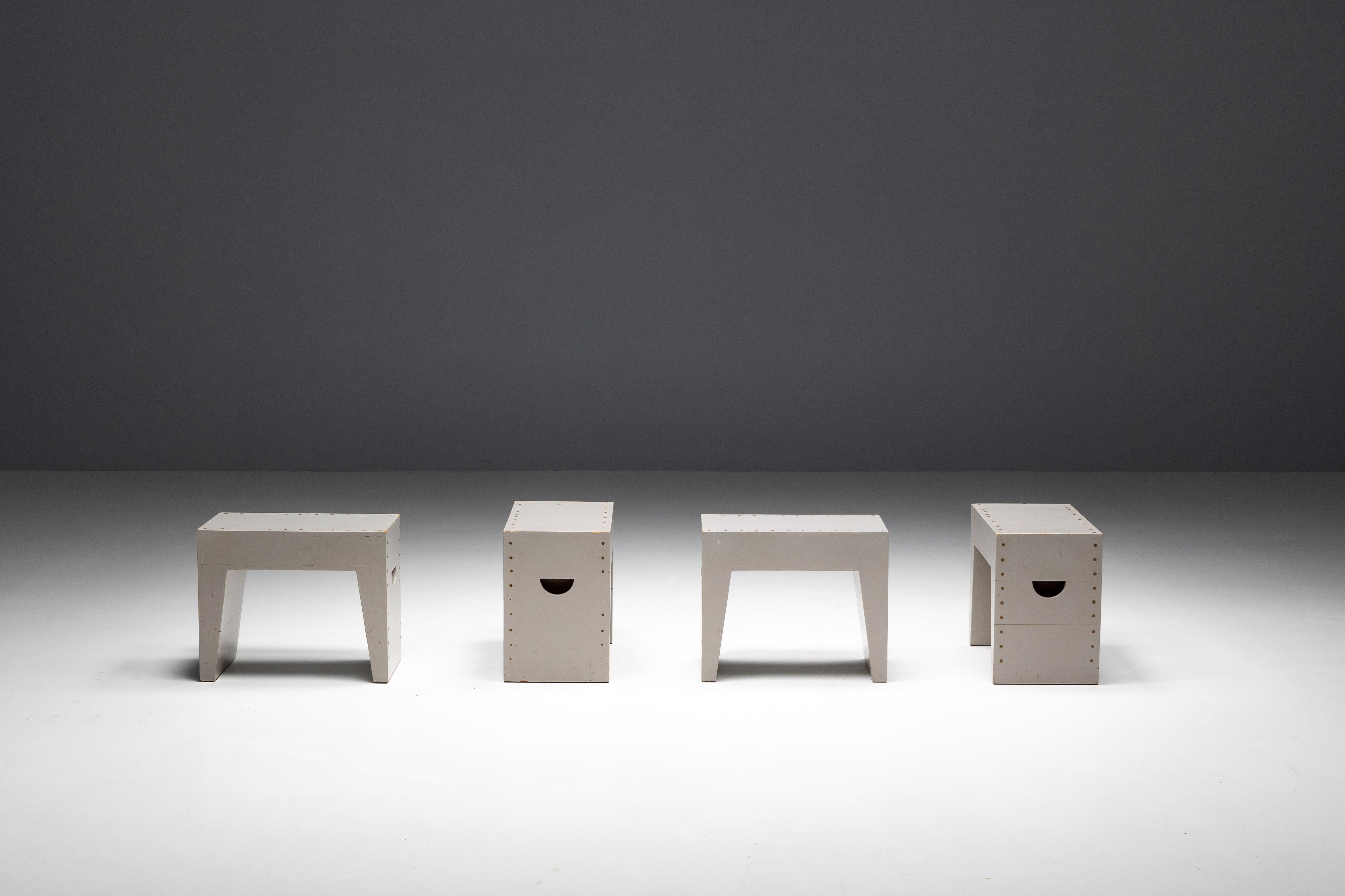 Bossche School Stools by Dom Hans van der Laan & Jan de Jong, Netherlands, 1970s For Sale 3