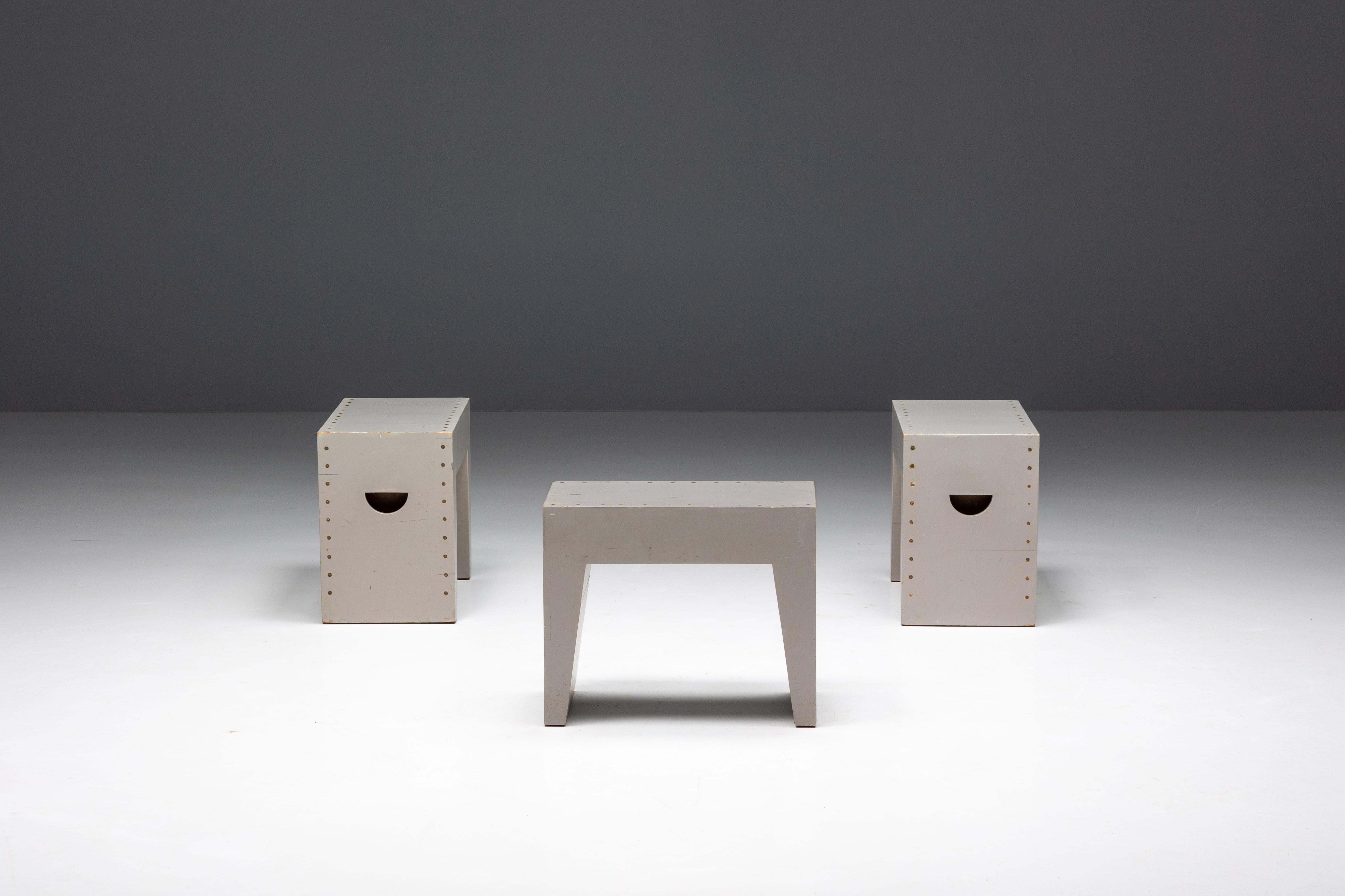 Bossche School Stools by Dom Hans van der Laan & Jan de Jong, Netherlands, 1970s For Sale 4