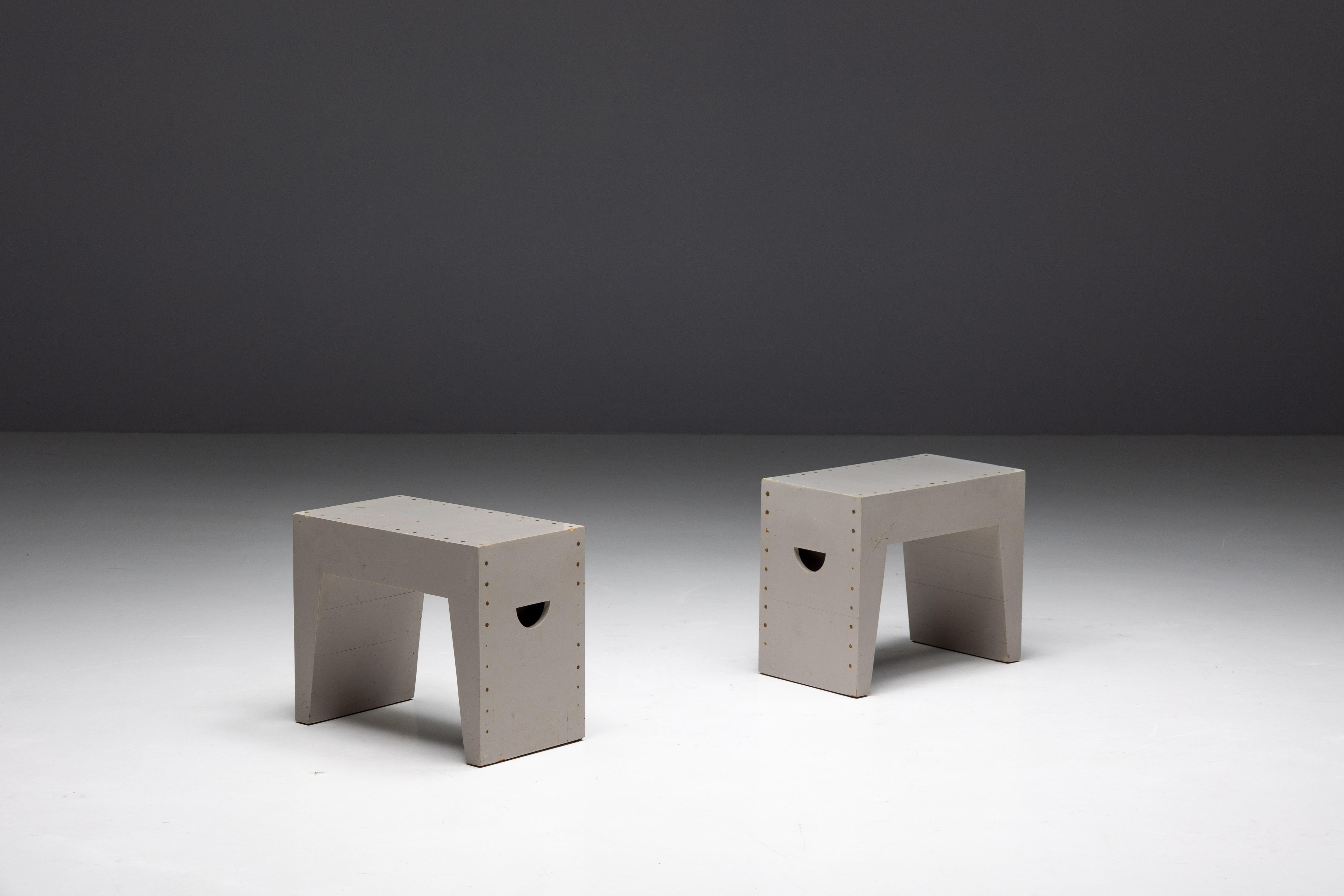 Bossche School Stools by Dom Hans van der Laan & Jan de Jong, Netherlands, 1970s For Sale 5