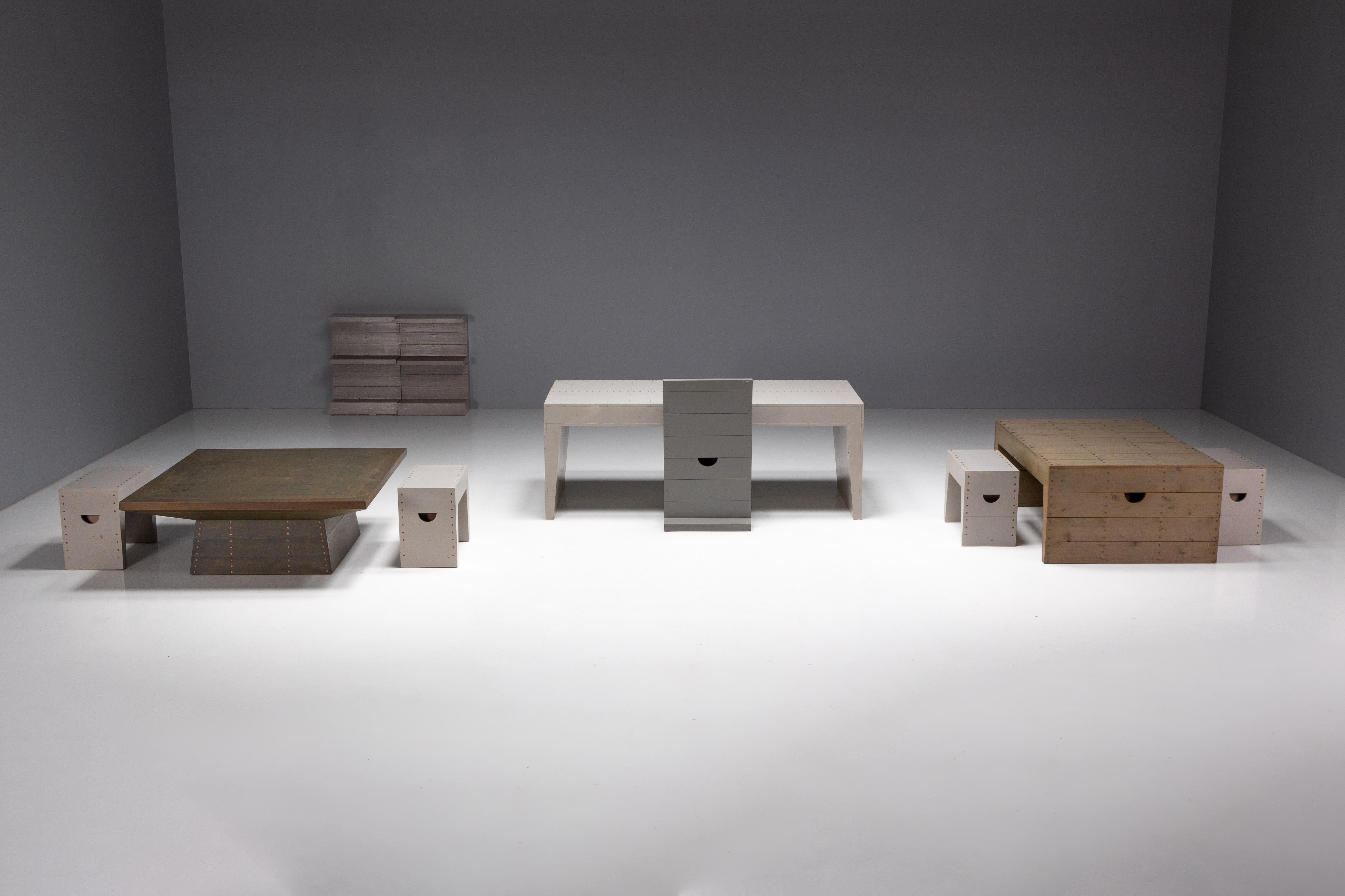 Bossche School Stools by Dom Hans van der Laan & Jan de Jong, Netherlands, 1970s For Sale 13