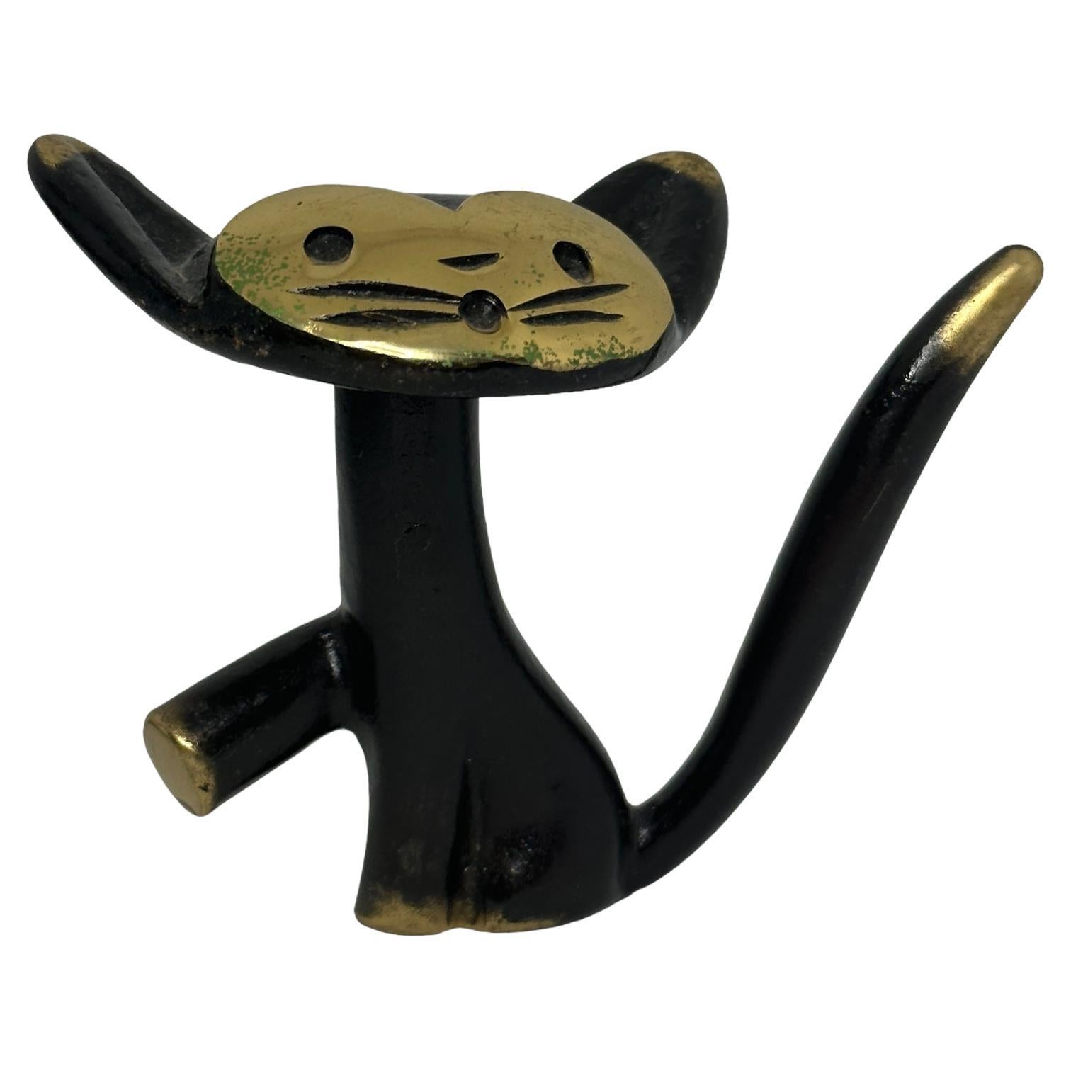 Tire-bouchon Bosse Baller Cat en bronze Vienna Austria, 1950s Mid-Century Modern