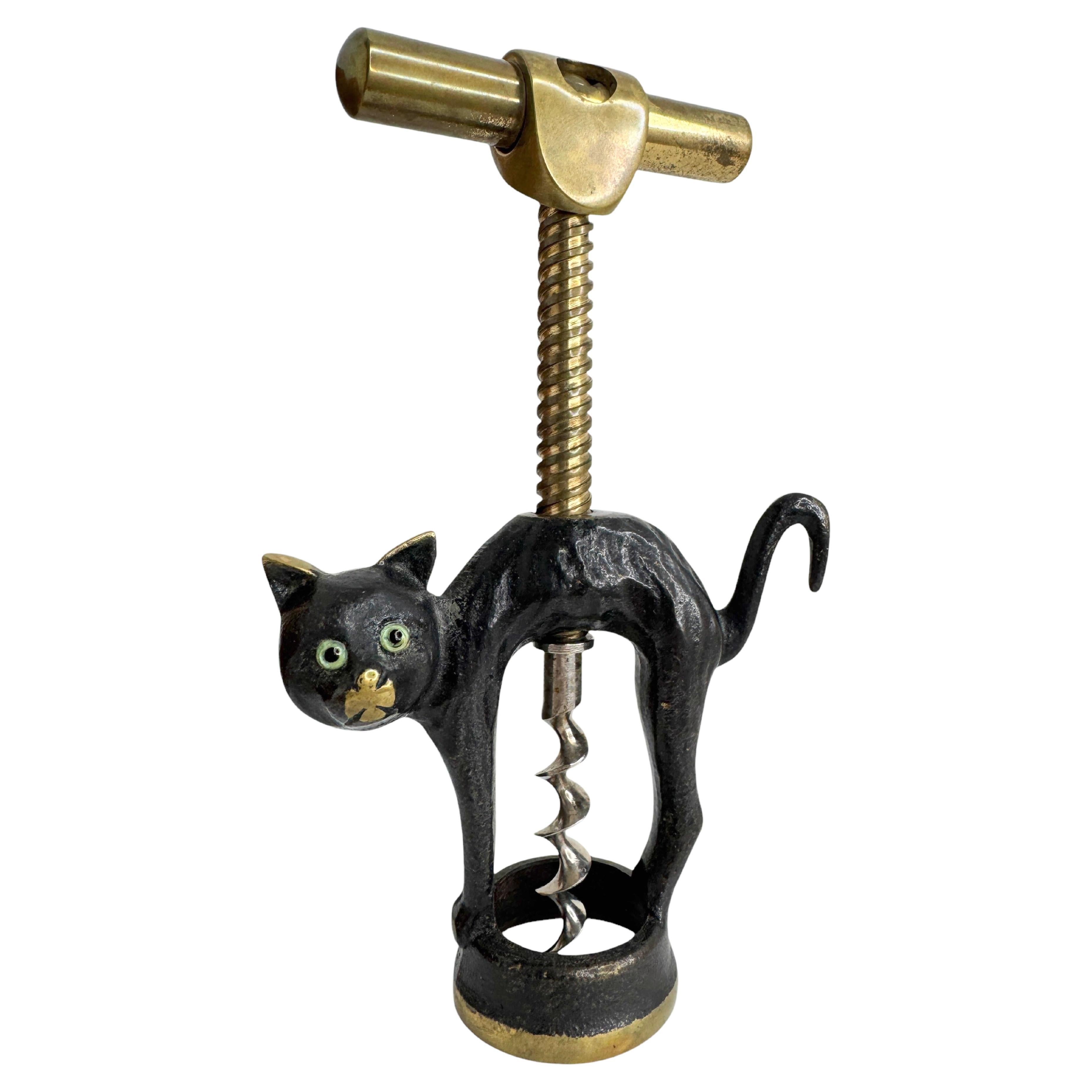 Mid-Century Modern Bosse Baller Corkscrew Halloween Cat Animal Vienna, Austria, 1950s Midcentury For Sale