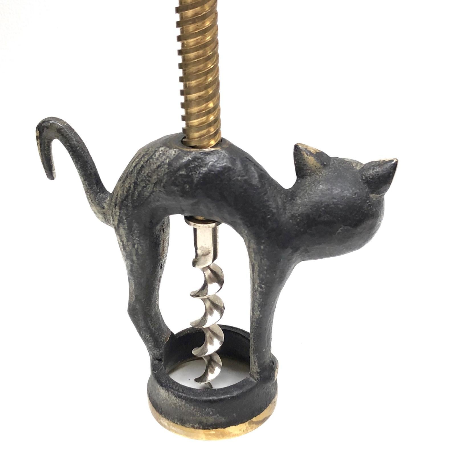 Mid-Century Modern Bosse Baller Corkscrew Halloween Cat Animal Vienna, Austria, 1950s, Midcentury