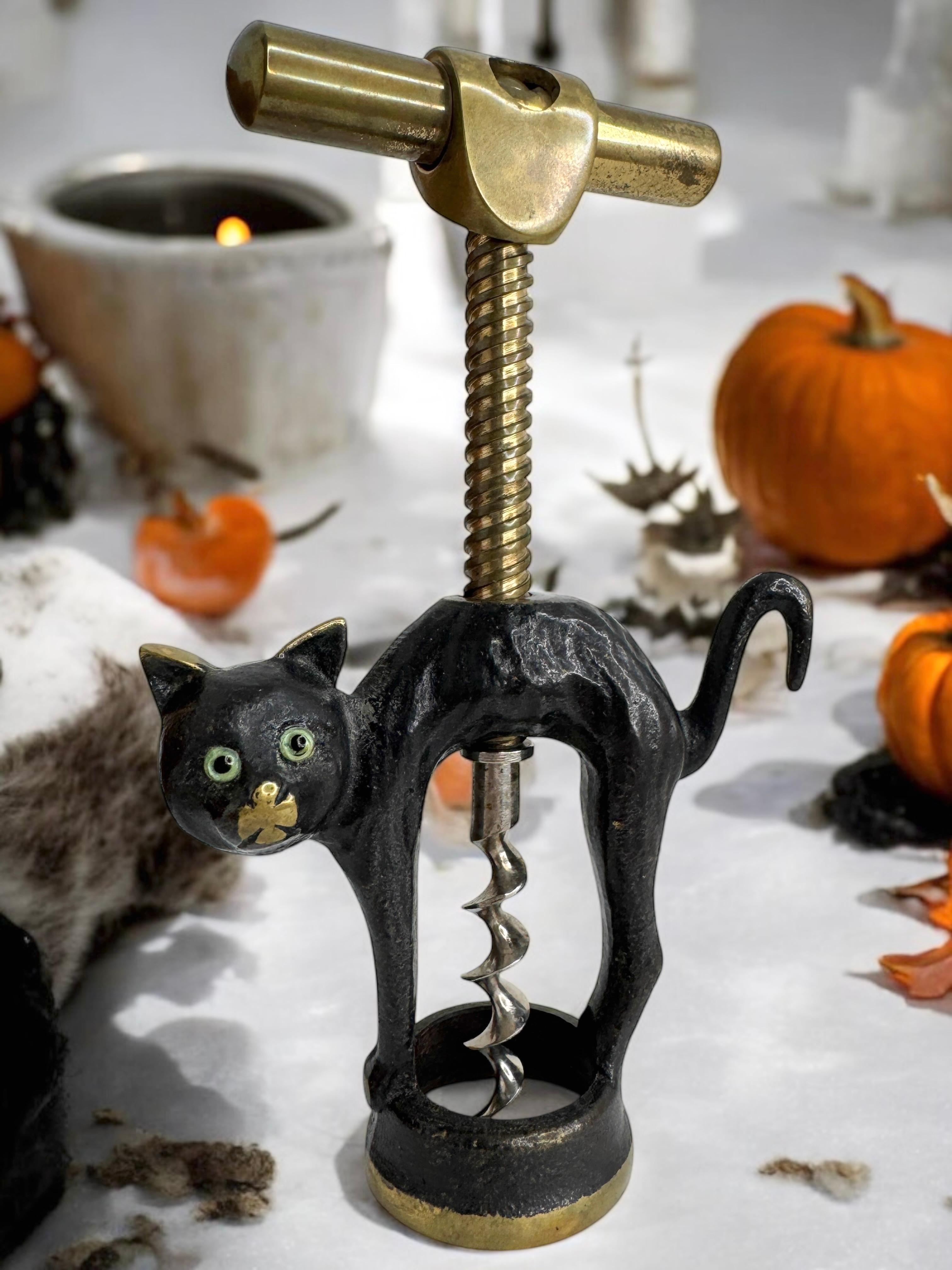 Austrian Bosse Baller Corkscrew Halloween Cat Animal Vienna, Austria, 1950s Midcentury For Sale