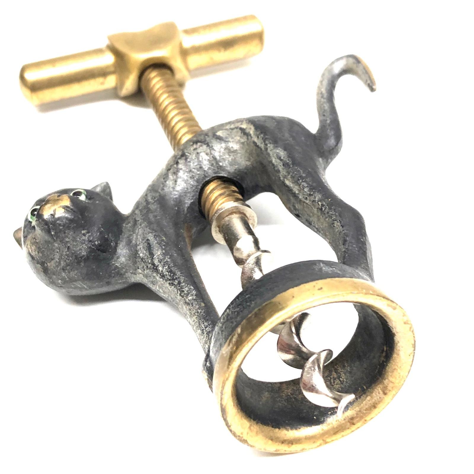 Bosse Baller Corkscrew Halloween Cat Animal Vienna, Austria, 1950s, Midcentury (Bronze)