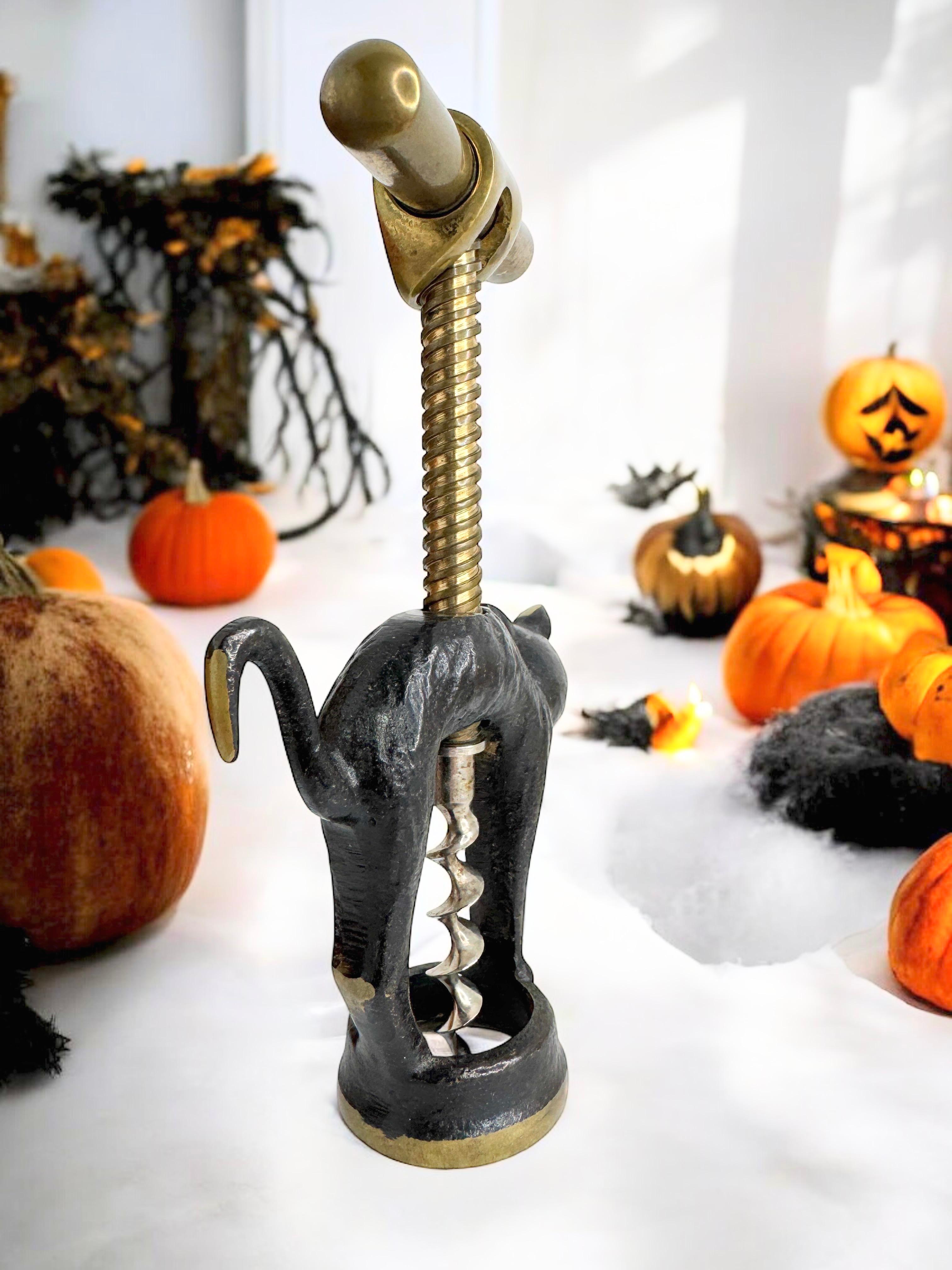 Bosse Baller Corkscrew Halloween Cat Animal Vienna, Austria, 1950s Midcentury For Sale 1