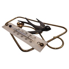 Bosse / Baller Vienna: Swallow Thermometer – Brass & Black Patina, ca. 1950s