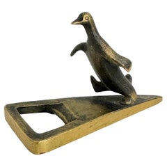 Vintage Bosse Richard Rohac Penguin Bronze Bottle Opener Figure Mid-Century Modern 1950s