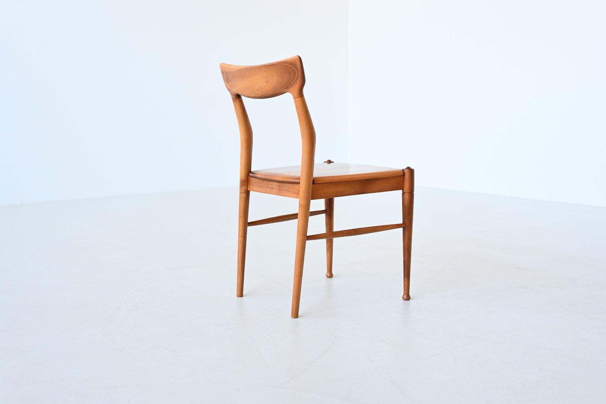 Bosteels Meubelen sculptural dining chairs in walnut Belgium 1960 For Sale 8