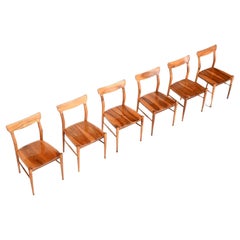 Bosteels Meubelen sculptural dining chairs in walnut Belgium 1960