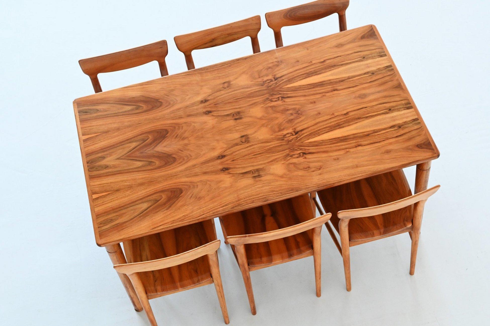 Bosteels Meubelen sculptural dining table walnut Belgium 1960 10