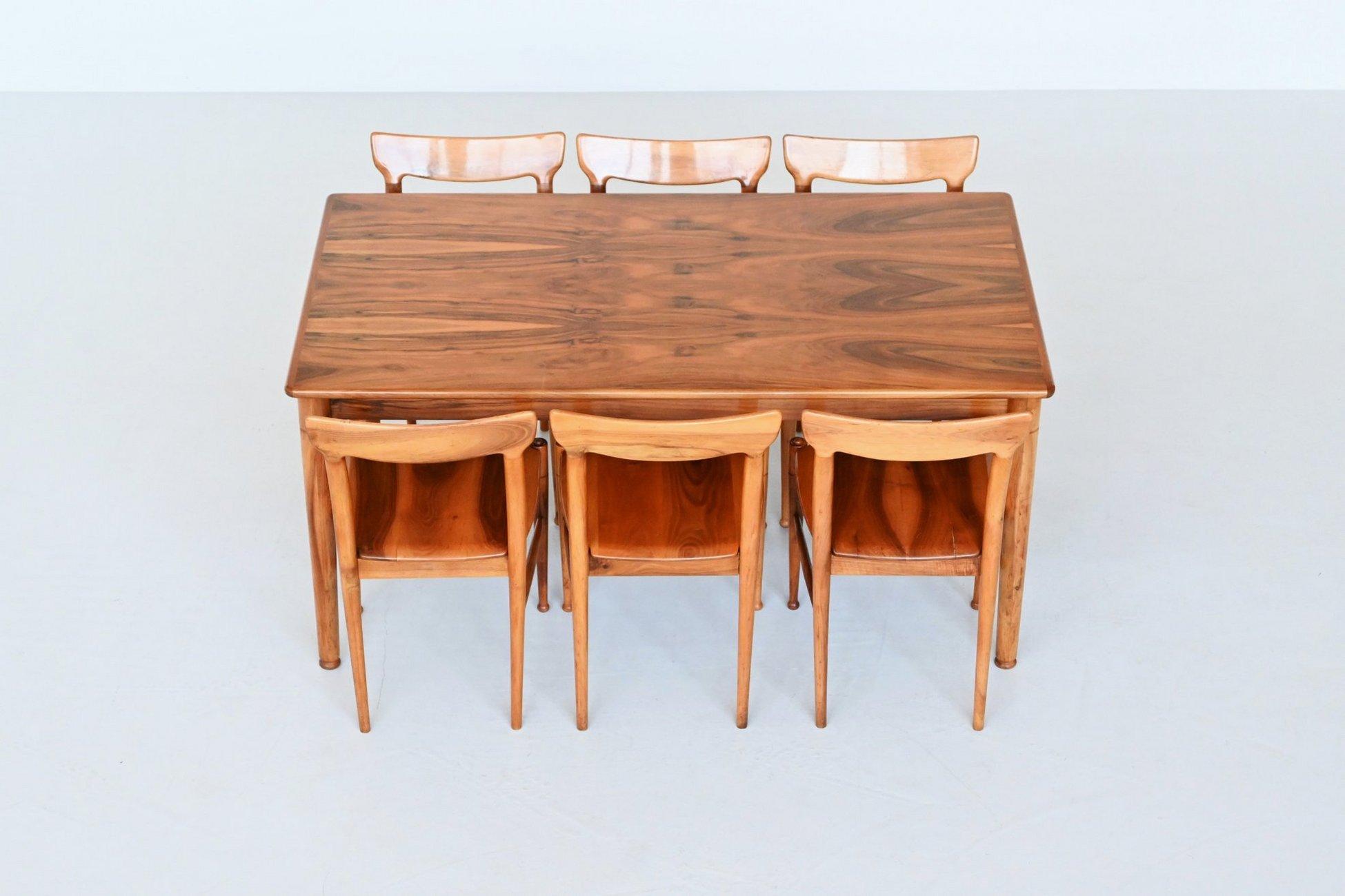 Bosteels Meubelen sculptural dining table walnut Belgium 1960 11
