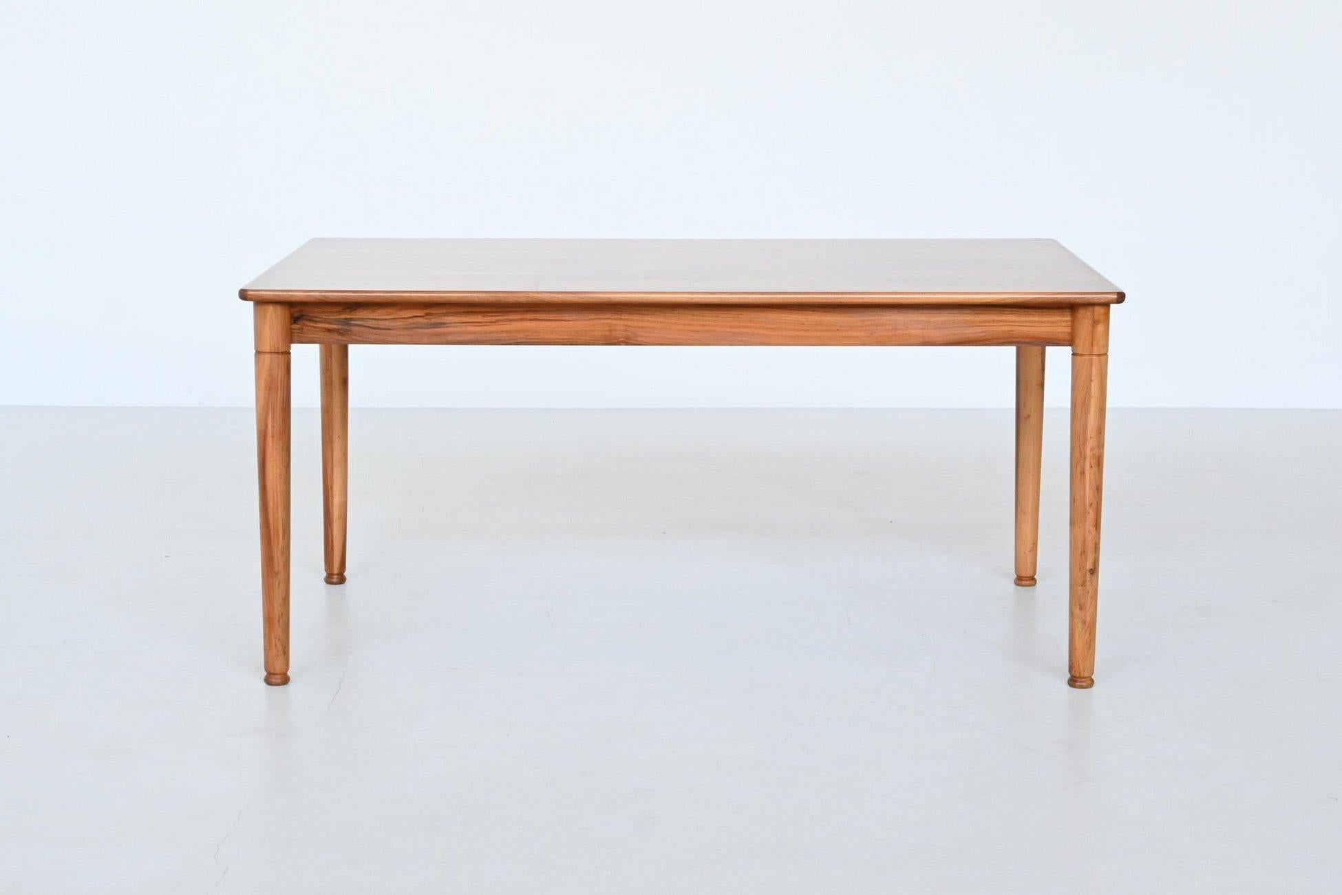 Mid-Century Modern Bosteels Meubelen sculptural dining table walnut Belgium 1960