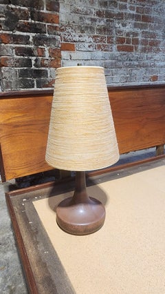 Bostlund Mid-Century Ceramic Lamp with Original Fiberglass Shade
