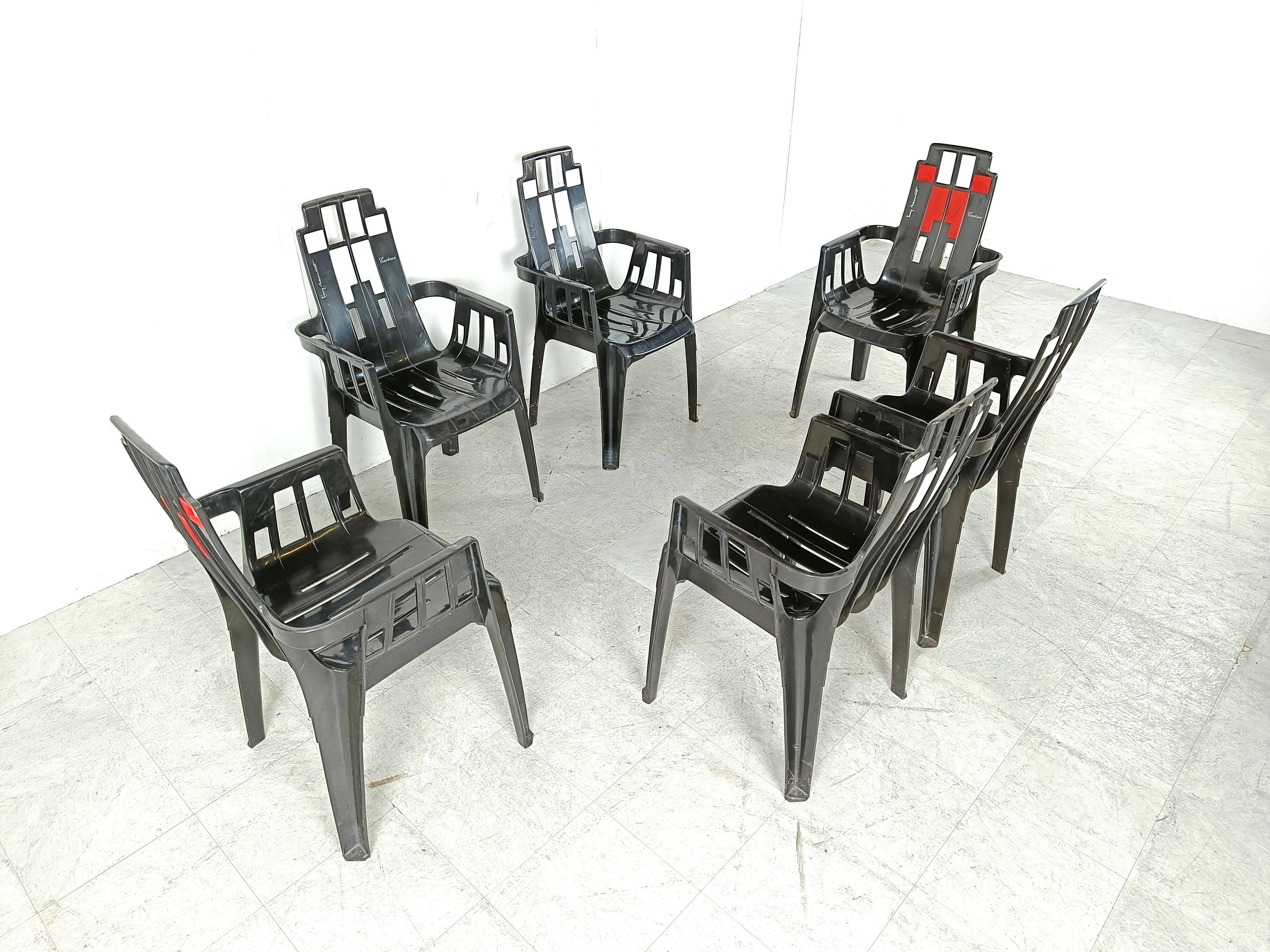 Boston Chairs by Pierre Paulin for Henry Massonnet, 1988, Set of 6 For Sale 7