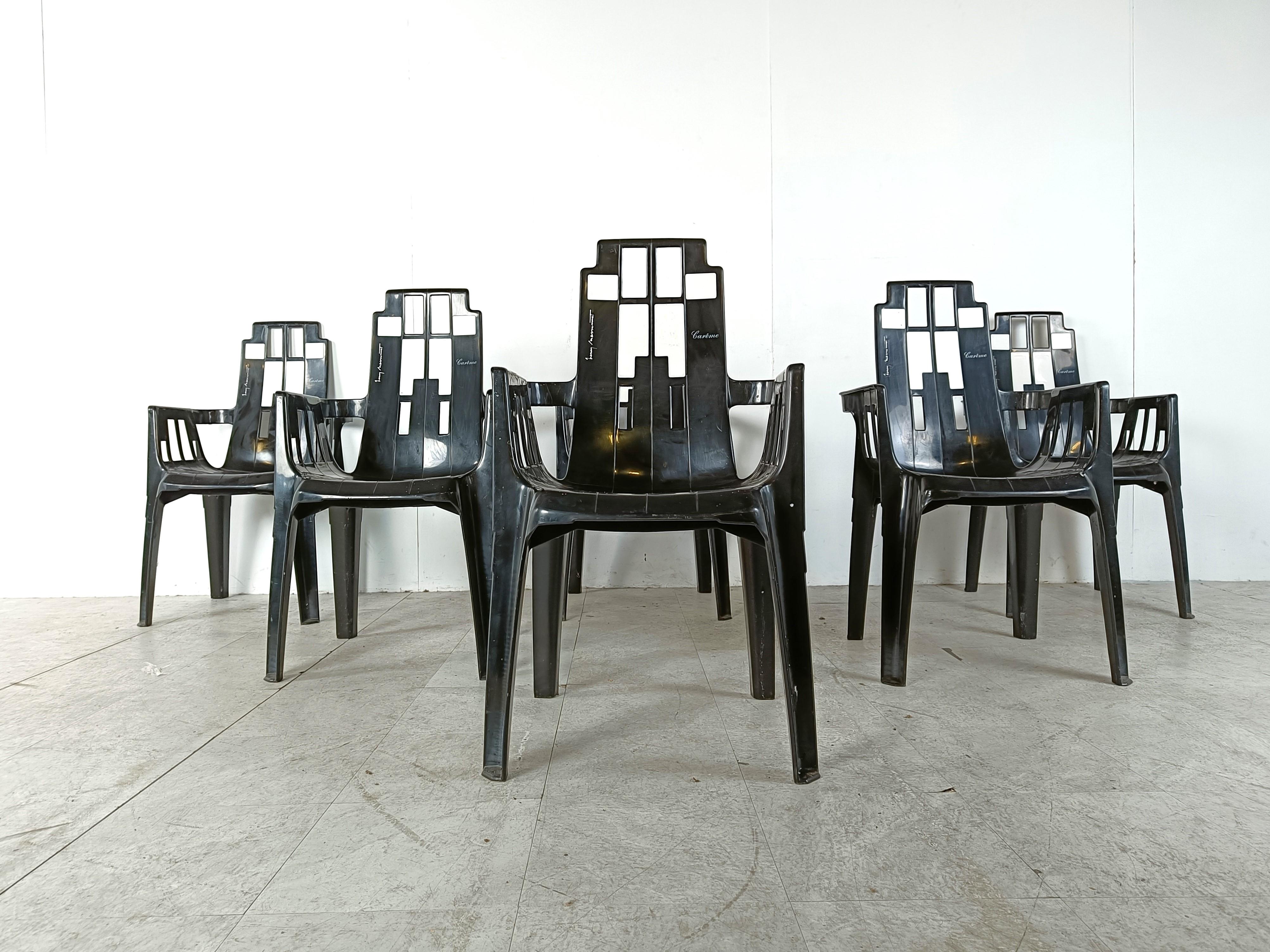 French Boston Chairs by Pierre Paulin for Henry Massonnet, 1988, Set of 6 For Sale