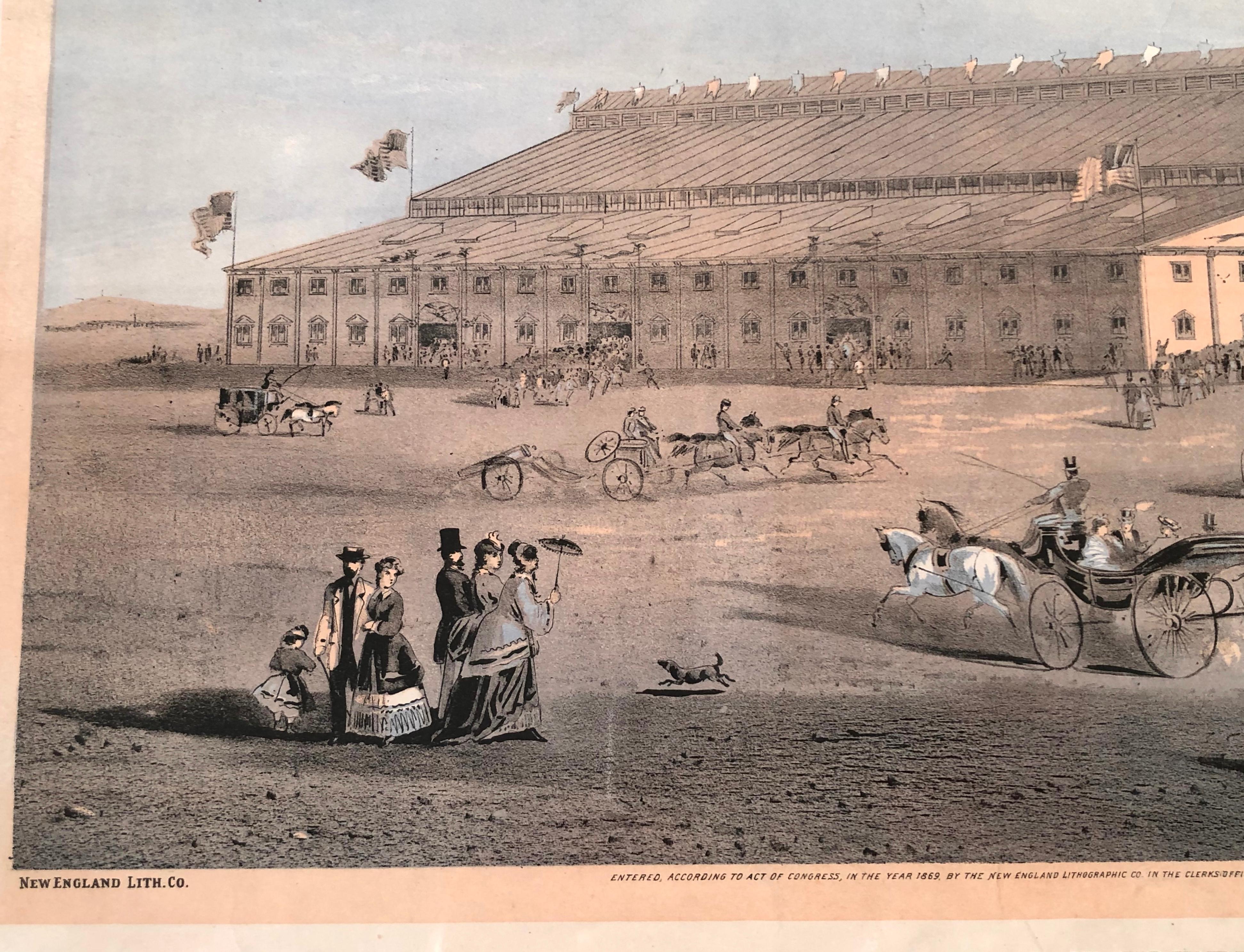 Boston Coliseum National Peace Jubilee Lithograph, circa 1869 2