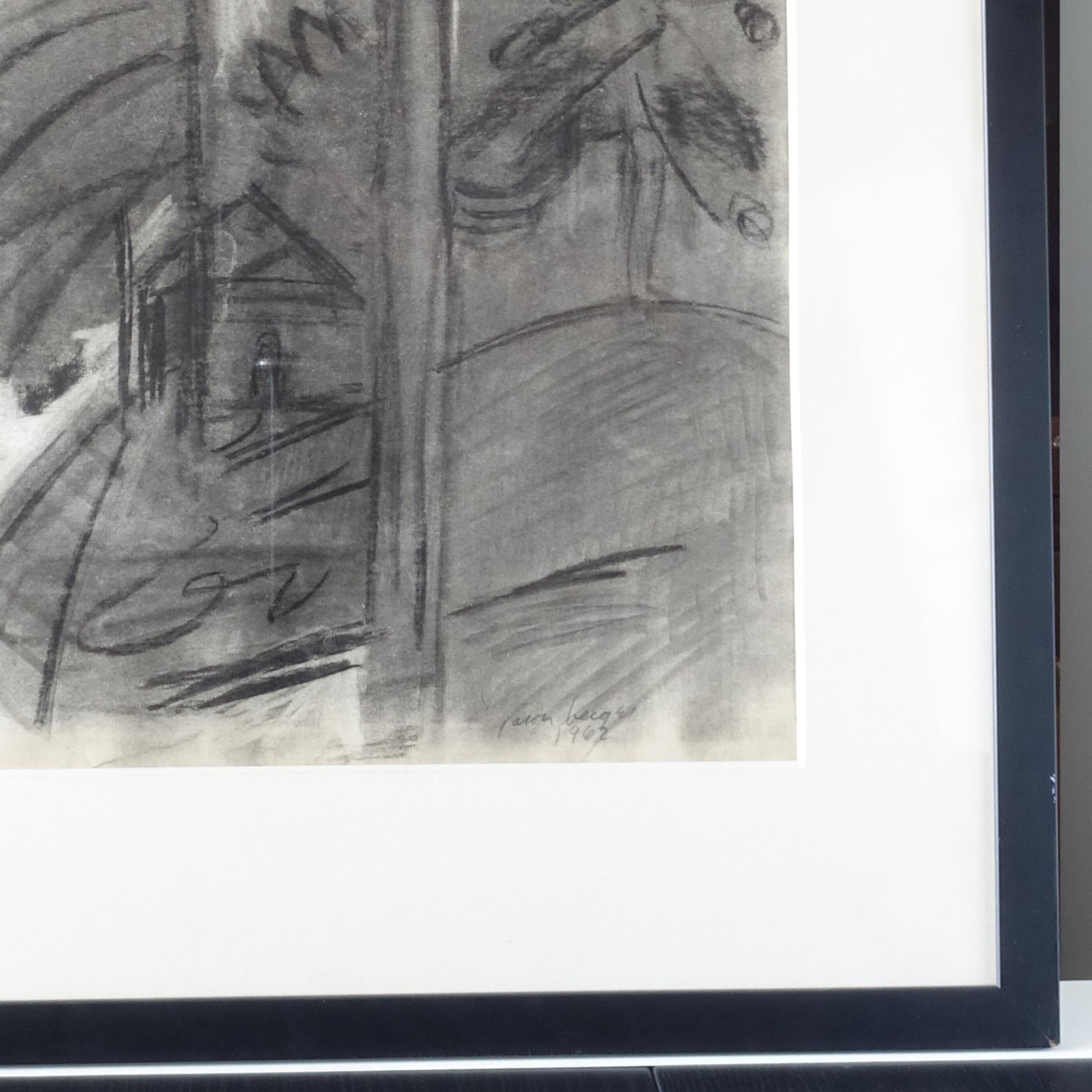 Boston Expressionist School Jason Berger 1962 Original Drawing In Good Condition For Sale In Greenport, NY