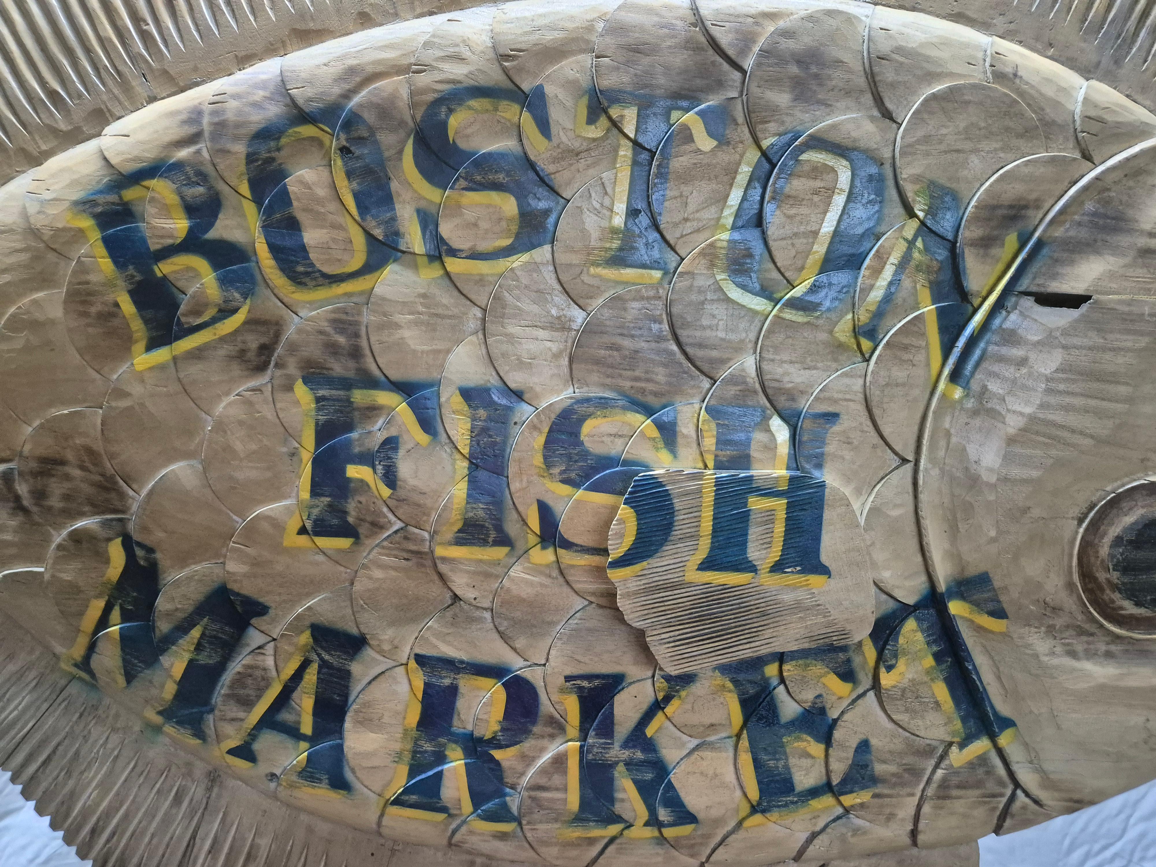 Contemporary Boston Fish Market Trade Sign For Sale